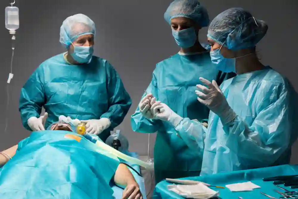 different doctors doing surgical procedure patient